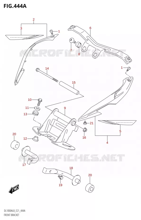 KUIPFRAMEKET (DL1000A:L8:E21) Suzuki MOTO 1000 V-STROM 2018  DL1000AL8 E21