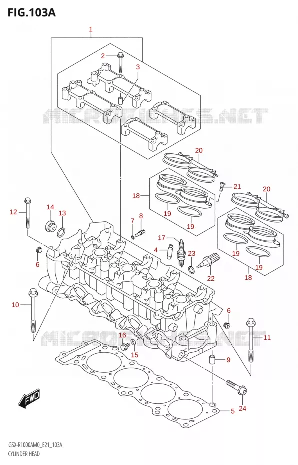 CILINDERKOP Suzuki MOTO 1000 GSX-R 2020  GSX-R1000RA M0 / GSX-R1000RZA M0 (E21)