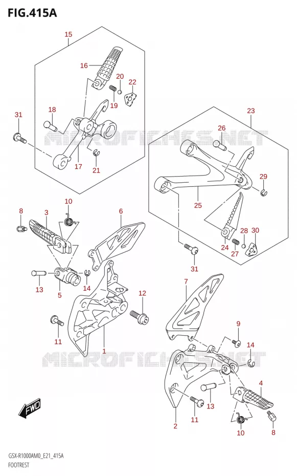 FOOTREST Suzuki MOTO 1000 GSX-R 2020  GSX-R1000RA M0 / GSX-R1000RZA M0 (E21)