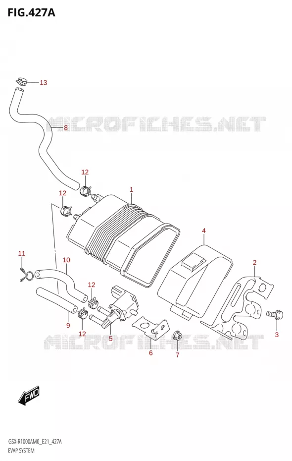 FUEL EVAP SYSTEM Suzuki MOTO 1000 GSX-R 2020  GSX-R1000A M0 (E21)