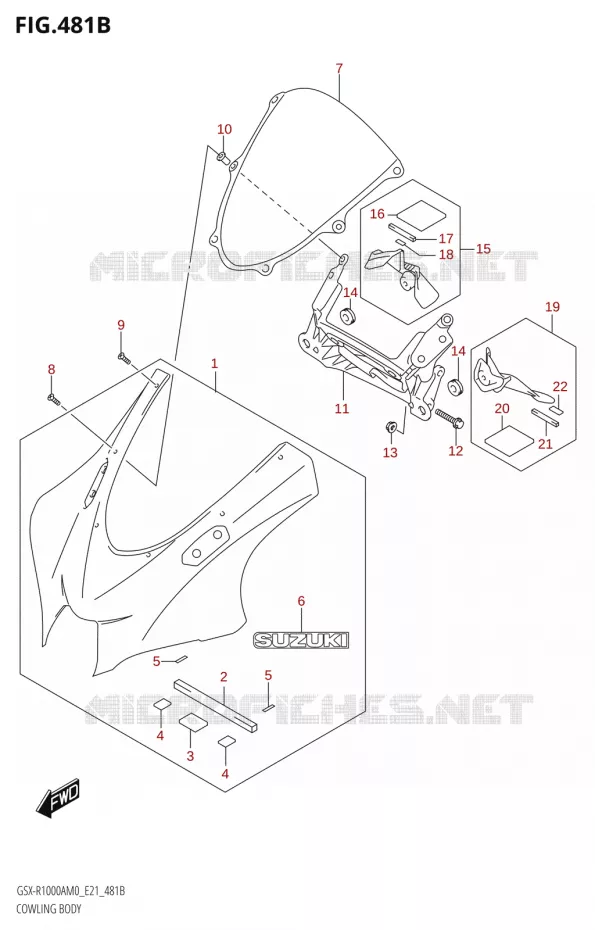 KUIP - ETIKETTEN CHASSIS (GSX-R1000A)(SEE NOTE 1) Suzuki MOTO 1000 GSX-R 2020  GSX-R1000A M0 (E21)