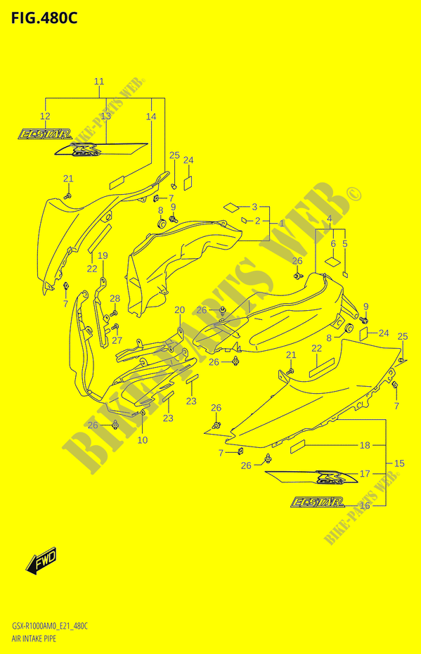 LUCHTINLAATIPE (GSX R1000A)(SEE NOTE 1) voor Suzuki GSX-R 1000 2020