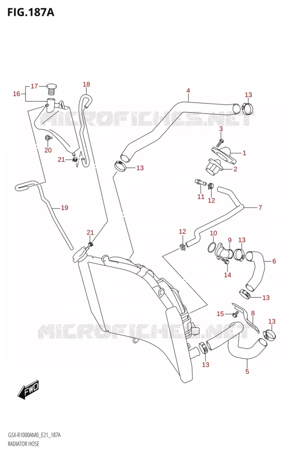 RADIATOR SLANG Suzuki MOTO 1000 GSX-R 2020  GSX-R1000A M0 (E21)