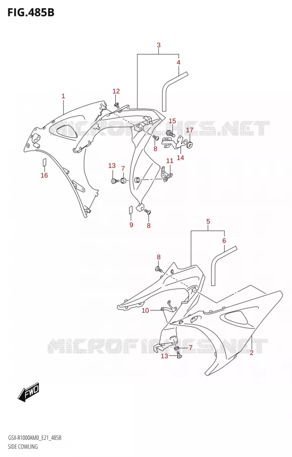 SIDE KUIPNG (GSX-R1000A)(SEE NOTE 1) Suzuki MOTO 1000 GSX-R 2020  GSX-R1000A M0 (E21)