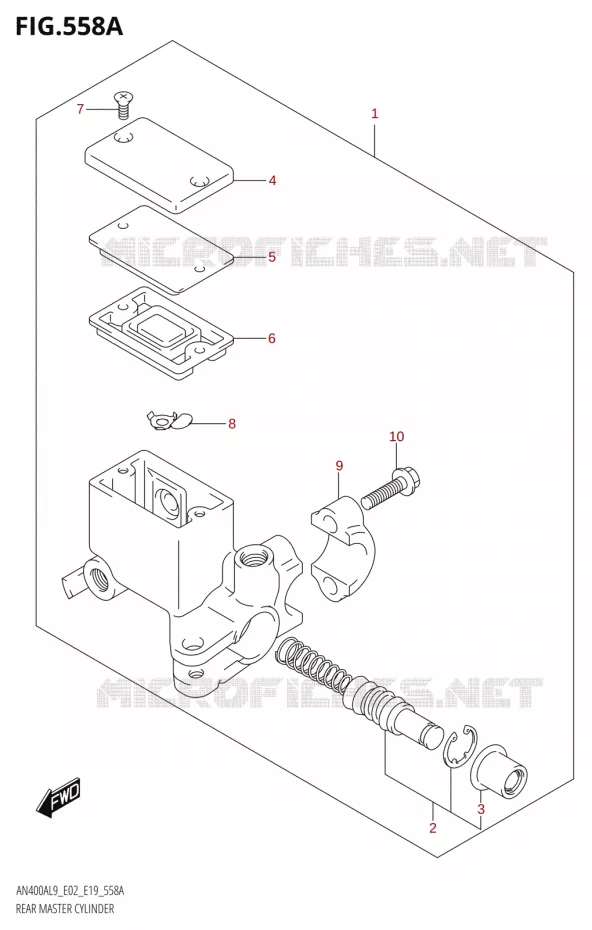 ACHTER HOOFDREMCILINDER Suzuki SCOOTER 400 BURGMAN 2019  AN400A L9 (E02,E19)