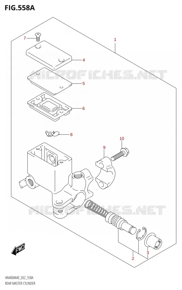 ACHTER HOOFDREMCILINDER Suzuki SCOOTER 400 BURGMAN 2020  AN400A M0 (E02,E19)