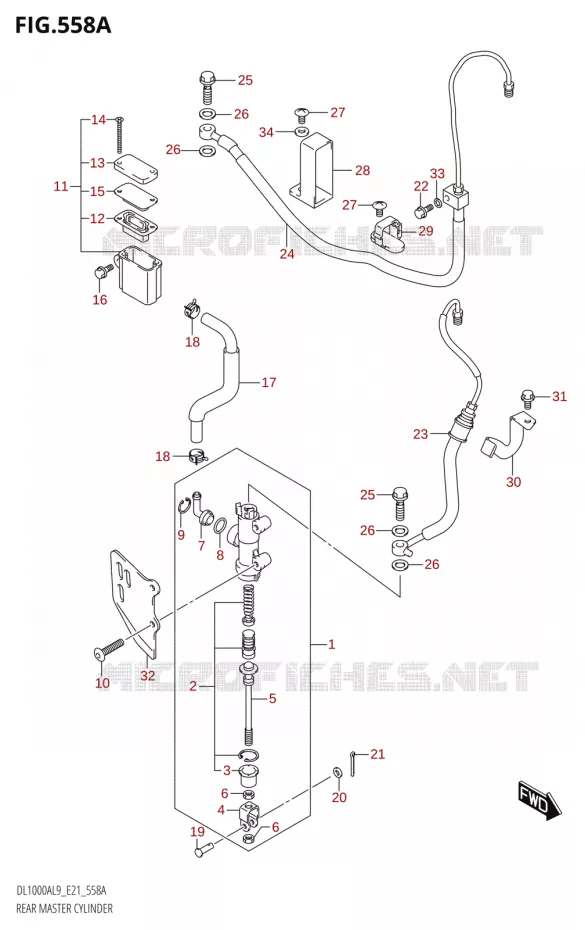 ACHTER hoofdremcilinder Suzuki MOTO 1000 V-STROM 2019  DL1000A L9 (E21)