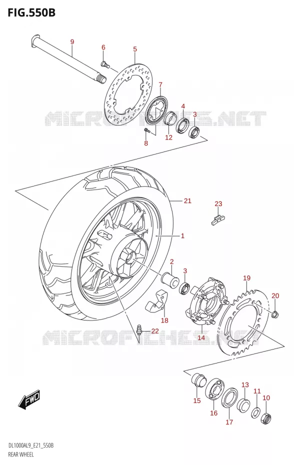 ACHTERWIEL (DL1000A:L9:E21) Suzuki MOTO 1000 V-STROM 2019  DL1000A L9 (E21)