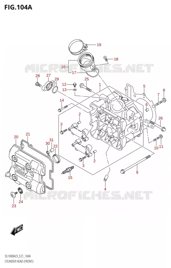 CILINDERKOPD (FRONT) Suzuki MOTO 1000 V-STROM 2019  DL1000A L9 (E21)
