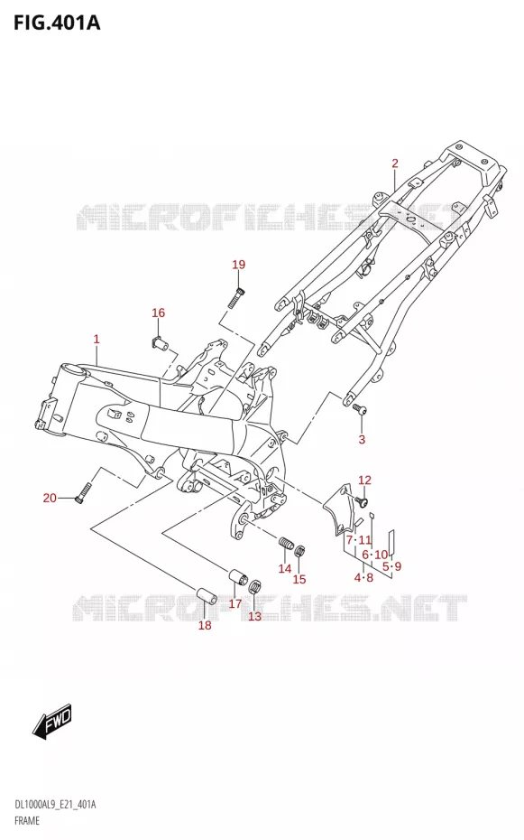 FRAME Suzuki MOTO 1000 V-STROM 2019  DL1000A L9 (E21)
