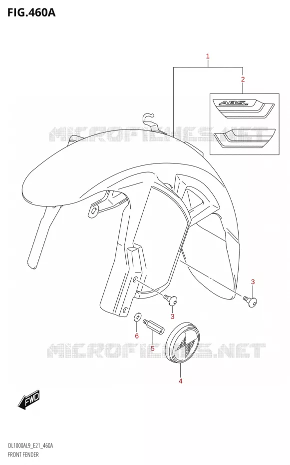 FRONT FENDER (DL1000XA:L9:E21) Suzuki MOTO 1000 V-STROM 2019  DL1000XA L9 (E21)
