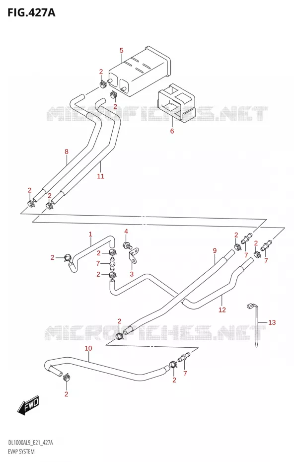 FUEL EVAP SYSTEM Suzuki MOTO 1000 V-STROM 2019  DL1000A L9 (E21)