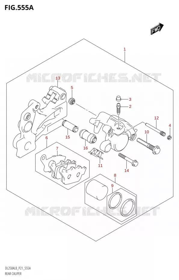 REAR CALIPER Suzuki MOTO 250 V-STROM 2018  DL250A L8 (P21)