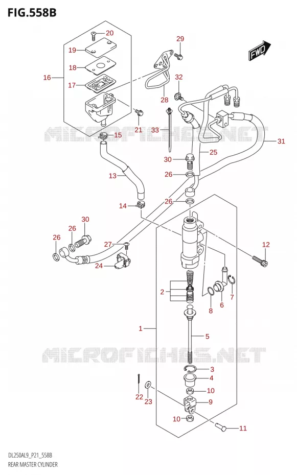 ACHTER HOOFDREMCILINDER Suzuki MOTO 250 V-STROM 2019  DL250A L9 (P21)