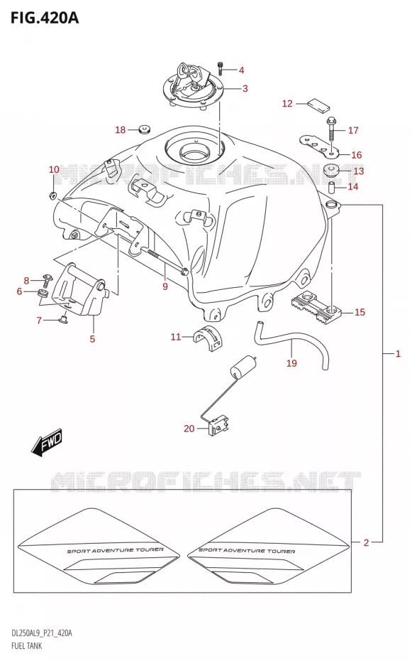 BENZINETANK Suzuki MOTO 250 V-STROM 2019  DL250A L9 (P21)