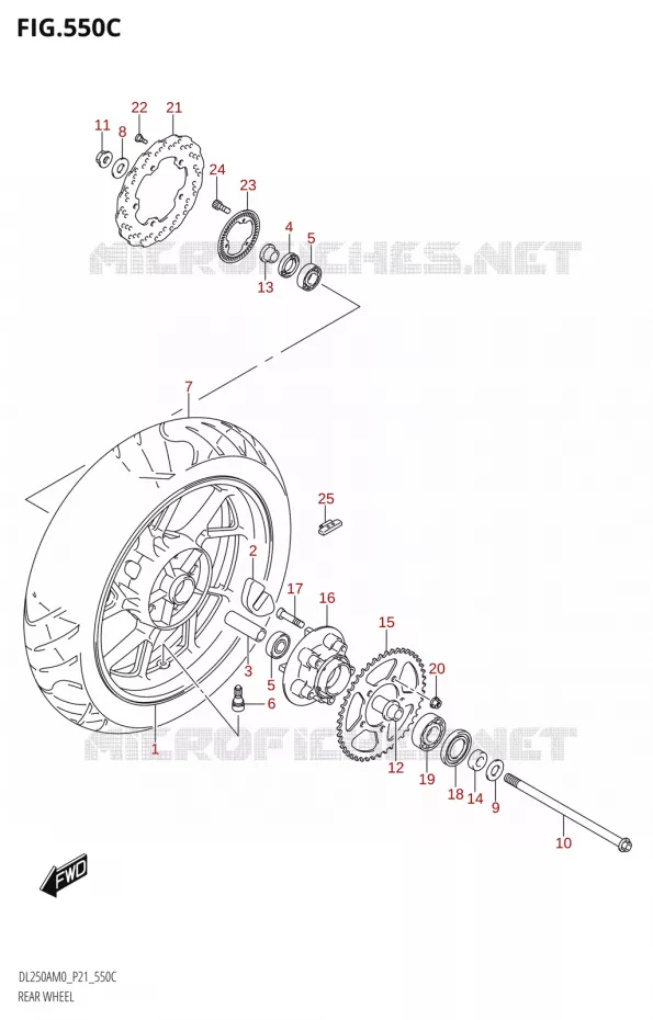 ACHTERWIEL Suzuki MOTO 250 V-STROM 2020  DL250A M0 / DL250RLZ M0 (P21)