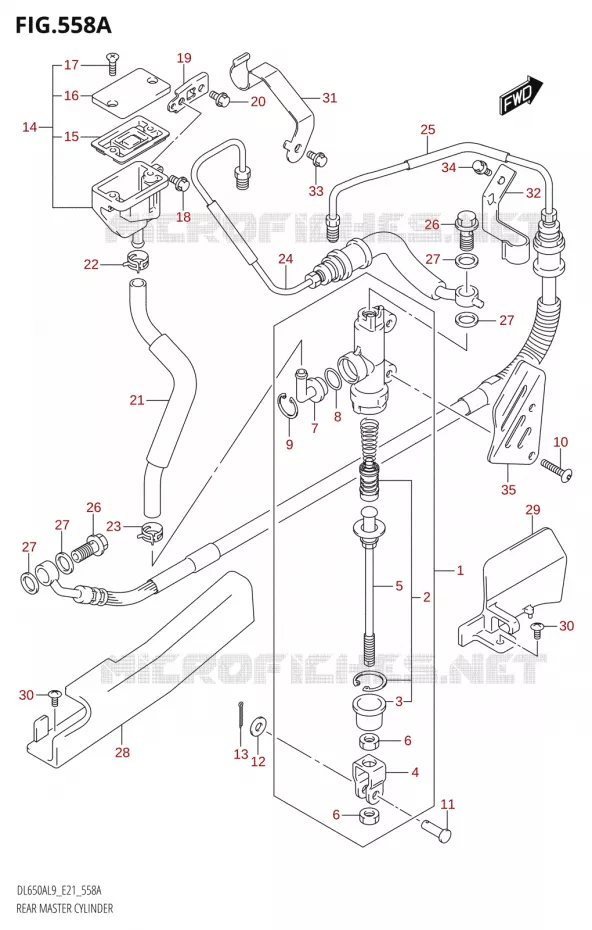 ACHTER HOOFDREMCILINDER Suzuki MOTO 650 V-STROM 2019  DL650XA L9 (E21)