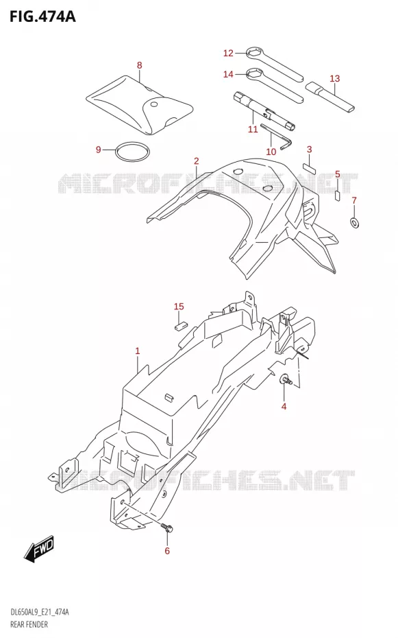 ACHTERSPATBORD Suzuki MOTO 650 V-STROM 2019  DL650XA L9 (E21)