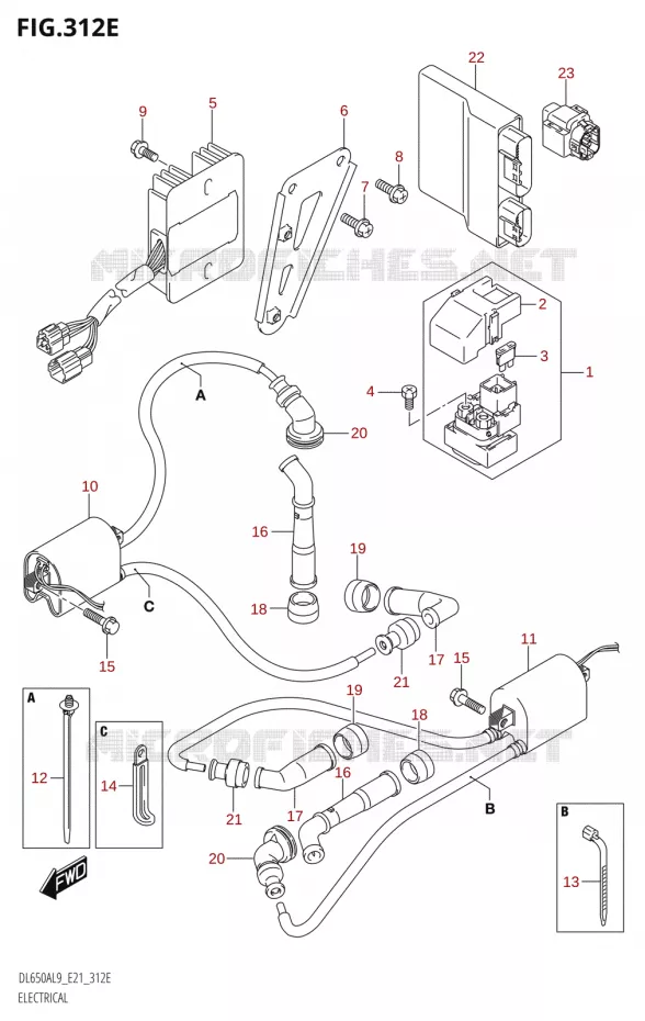 ELEKTRISCH (DL650XAUE,DL650AUE) Suzuki MOTO 650 V-STROM 2019  DL650A L9 (E21)