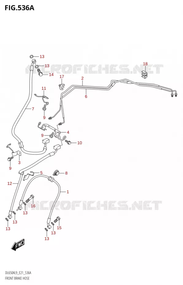 FRONT REMSLANG Suzuki MOTO 650 V-STROM 2019  DL650A L9 (E21)