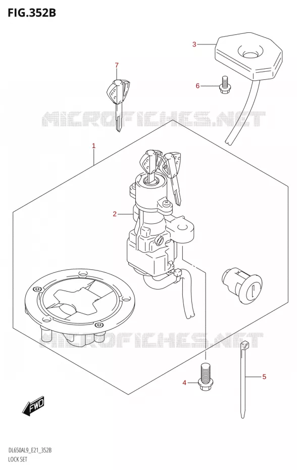 LOCK SET Suzuki MOTO 650 V-STROM 2019  DL650XA L9 (E21)