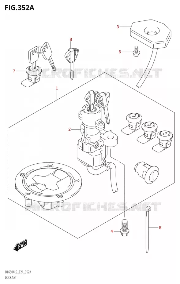 LOCK SETRE (FOR TOP CASE,SIDE CASE) Suzuki MOTO 650 V-STROM 2019  DL650XA L9 (E21)