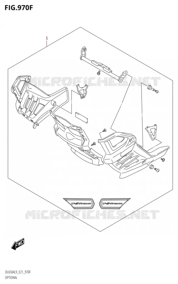 OPTIESEL (UNDER COWLING SET) (DL650A,DL650AUE) Suzuki MOTO 650 V-STROM 2019  DL650XA L9 (E21)