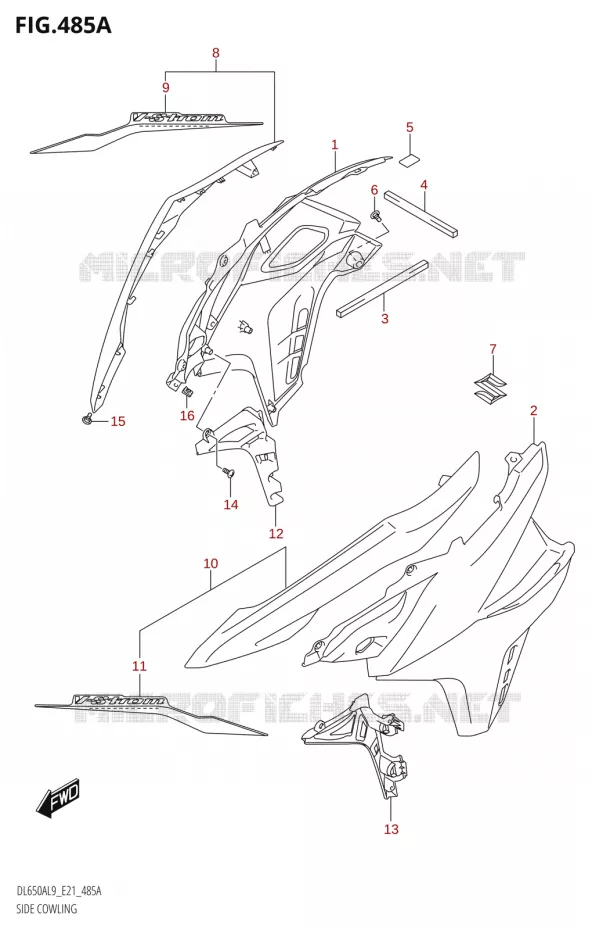 SIDE KUIPNG (DL650A,DL650AUE) Suzuki MOTO 650 V-STROM 2019  DL650A L9 (E21)