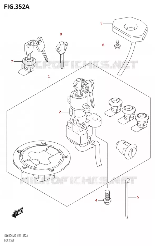 LOCK SETRE (SEE NOTE 1) Suzuki MOTO 650 V-STROM 2020  DL650XA M0 (E21)