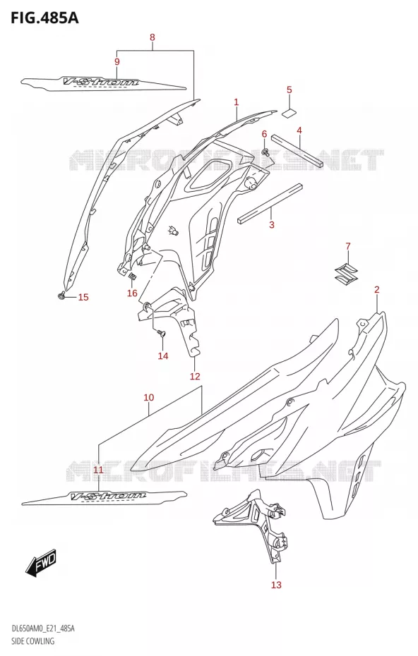 SIDE KUIPNG (DL650A,DL650AUE) Suzuki MOTO 650 V-STROM 2020  DL650A M0 (E21)