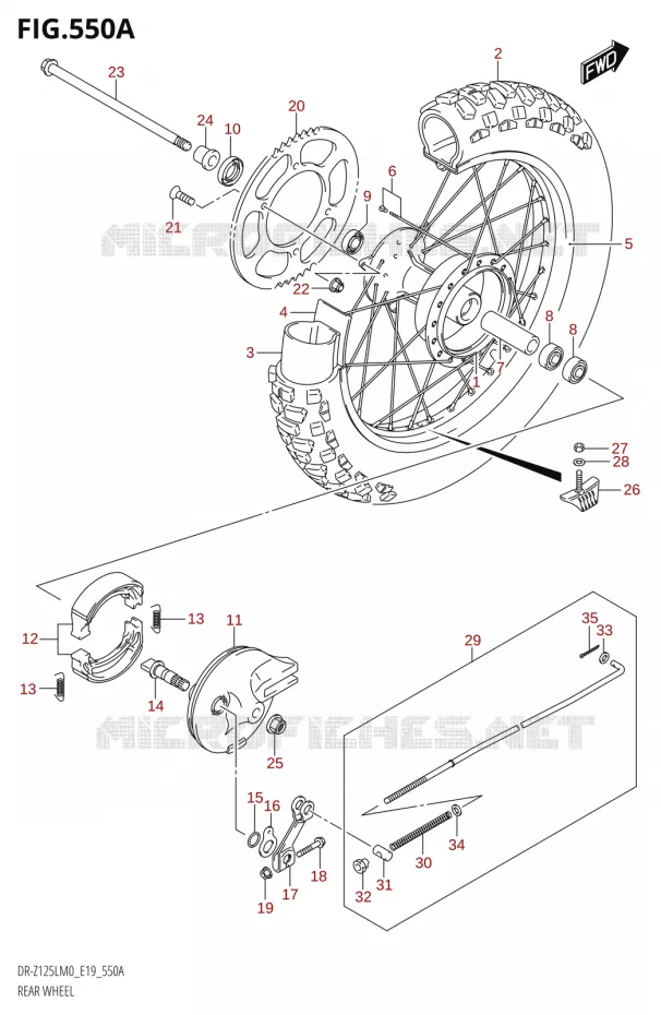 ACHTERWIEL Suzuki MOTO 125 DR-Z 2020  DR-Z125L M0 (E19)