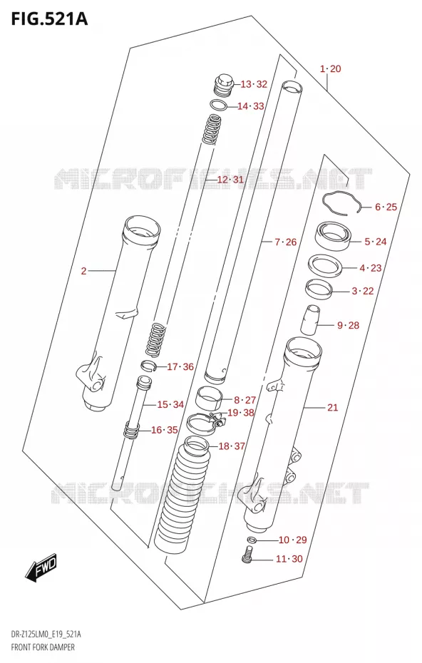 VOORVORK Suzuki MOTO 125 DR-Z 2020  DR-Z125L M0 (E19)