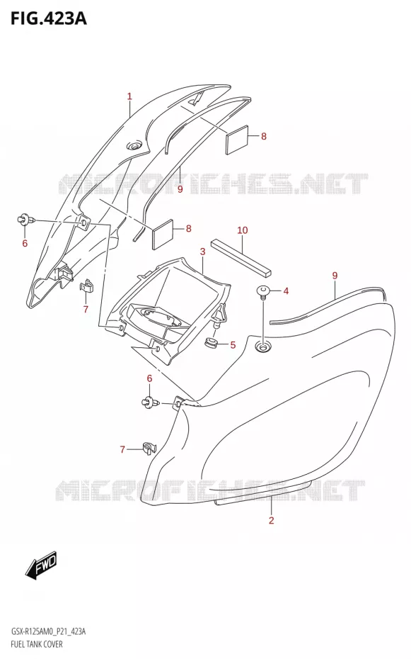 FUEL TANK - COVERS Suzuki MOTO 125 GSX-R 2020  GSX-R125XA M0 (P21)