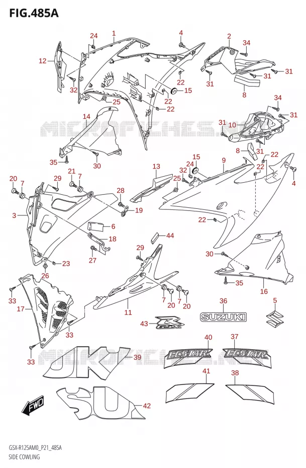 SIDE KUIP Suzuki MOTO 125 GSX-R 2020  GSX-R125XA M0 (P21)