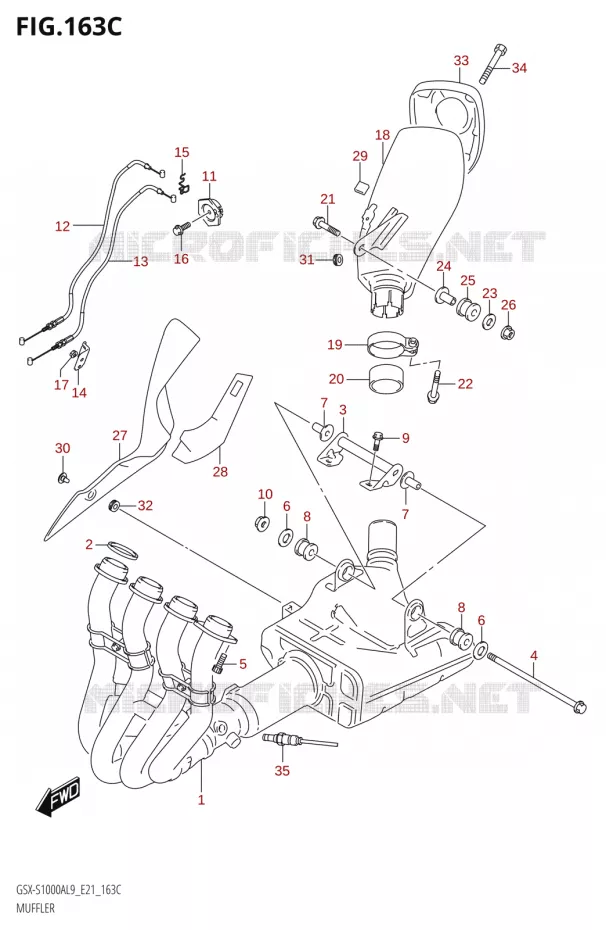 GELUIDDEMPERSX-S1000AZL9 E21) Suzuki MOTO 1000 GSX-S 2019  GSX-S1000ZAUF L9 (E21)