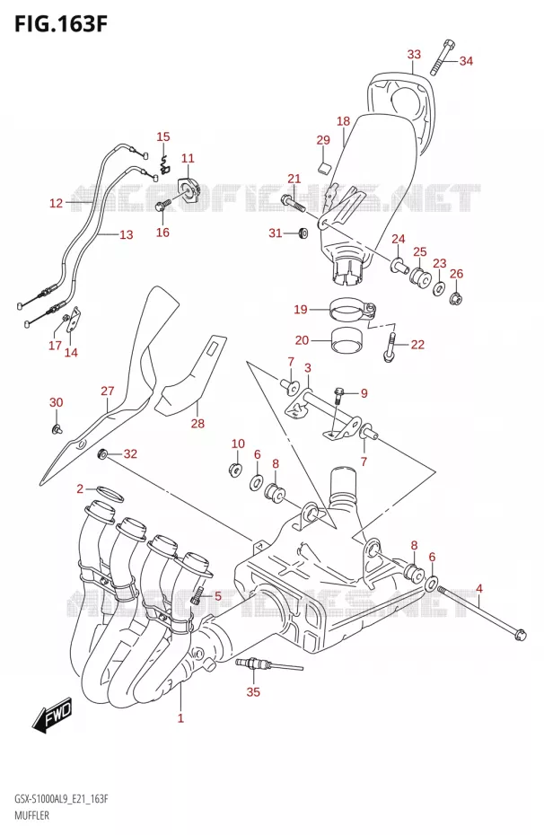 GELUIDDEMPERSX-S1000AZUFL9 E21) Suzuki MOTO 1000 GSX-S 2019  GSX-S1000YAUF L9 (E21)