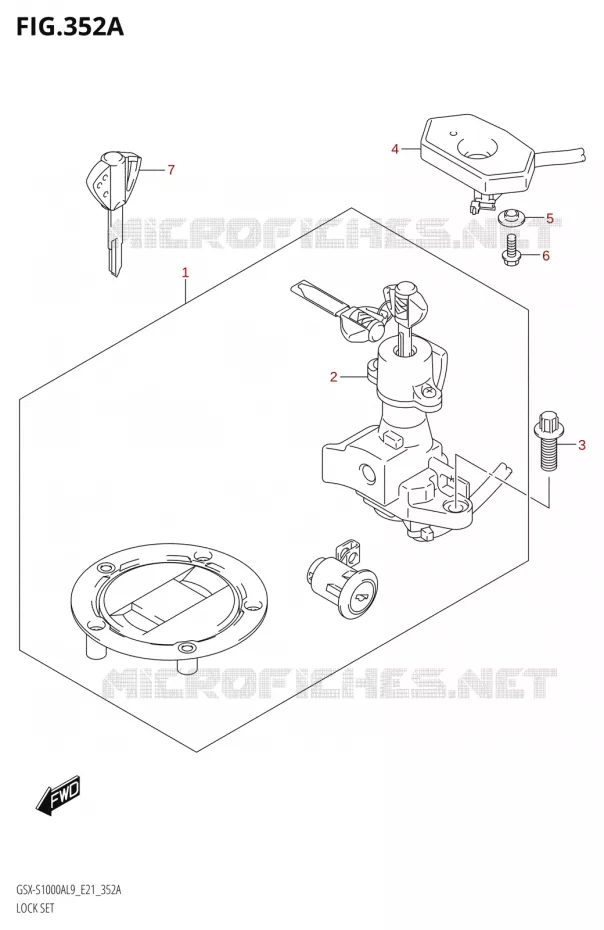 LOCK SET Suzuki MOTO 1000 GSX-S 2019  GSX-S1000YA L9 (E21)