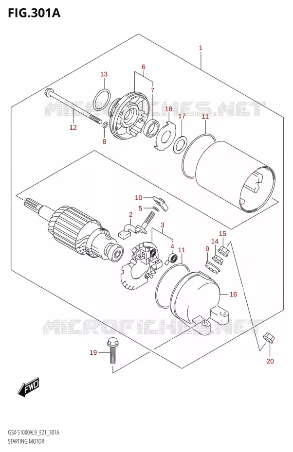 STARTMOTOR Suzuki MOTO 1000 GSX-S 2019  GSX-S1000YA L9 (E21)