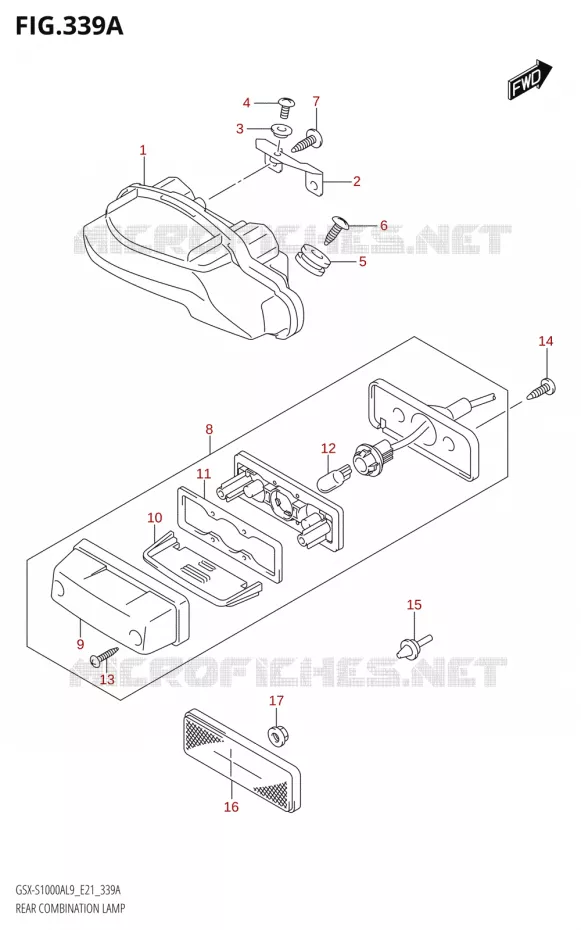 TAIL LIGHT ASSY Suzuki MOTO 1000 GSX-S 2019  GSX-S1000AUF L9 (E21)