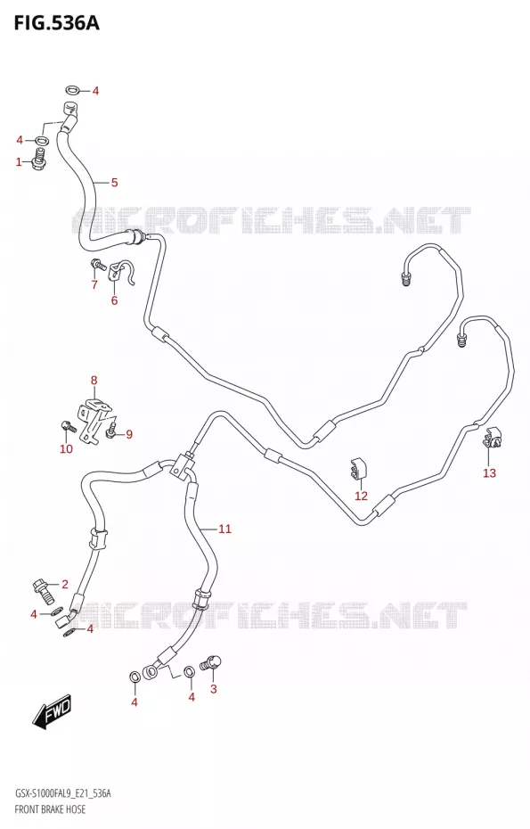 FRONT REMSLANG Suzuki MOTO 1000 GSX-S 2019  GSX-S1000FAUF L9 (E21)