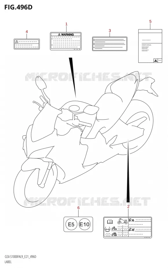 LABEL (GSX-S1000FAUF:L9:E21) Suzuki MOTO 1000 GSX-S 2019  GSX-S1000FAUF L9 (E21)