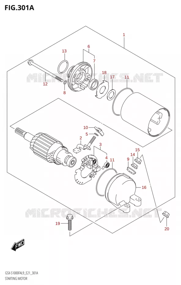 STARTMOTOR Suzuki MOTO 1000 GSX-S 2019  GSX-S1000FZAUF L9 (E21)