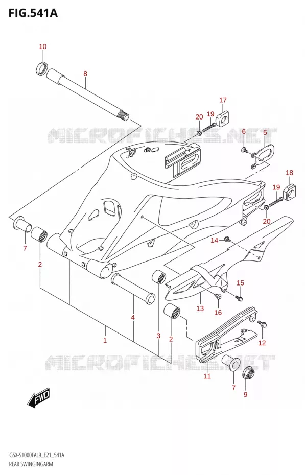SWINGARM Suzuki MOTO 1000 GSX-S 2019  GSX-S1000FZAUF L9 (E21)
