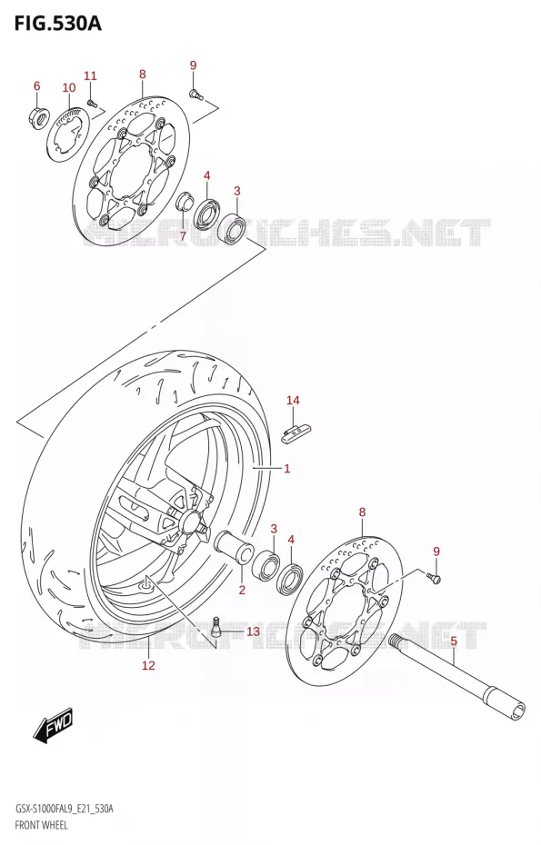 VOORWIEL (GSX-S1000FA:L9:E21) Suzuki MOTO 1000 GSX-S 2019  GSX-S1000FA L9 (E21)