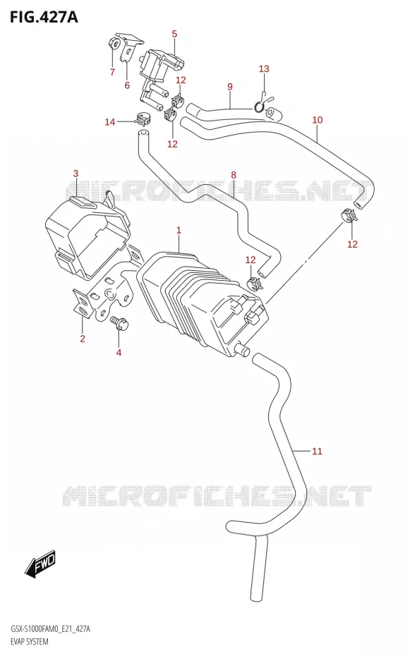 FUEL EVAP SYSTEM Suzuki MOTO 1000 GSX-S 2020  GSX-S1000FA M0 / GSX-S1000FZA M0 (E21)