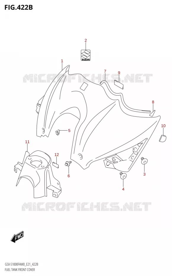FUEL TANK VOORKLEPER (GSX-S1000FZA,GSX-S1000FZAUF) Suzuki MOTO 1000 GSX-S 2020  GSX-S1000FA M0 / GSX-S1000FZA M0 (E21)