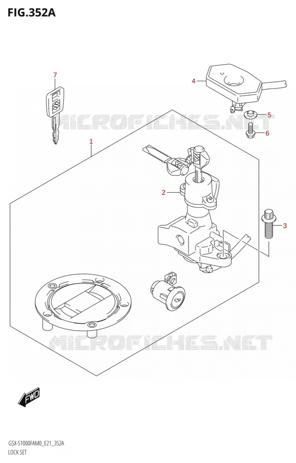 LOCK SET Suzuki MOTO 1000 GSX-S 2020  GSX-S1000FA M0 / GSX-S1000FZA M0 (E21)