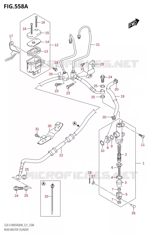 ACHTER hoofdremcilinder Suzuki MOTO 1000 KATANA 2020  GSX-S1000STQ M0 (E21)