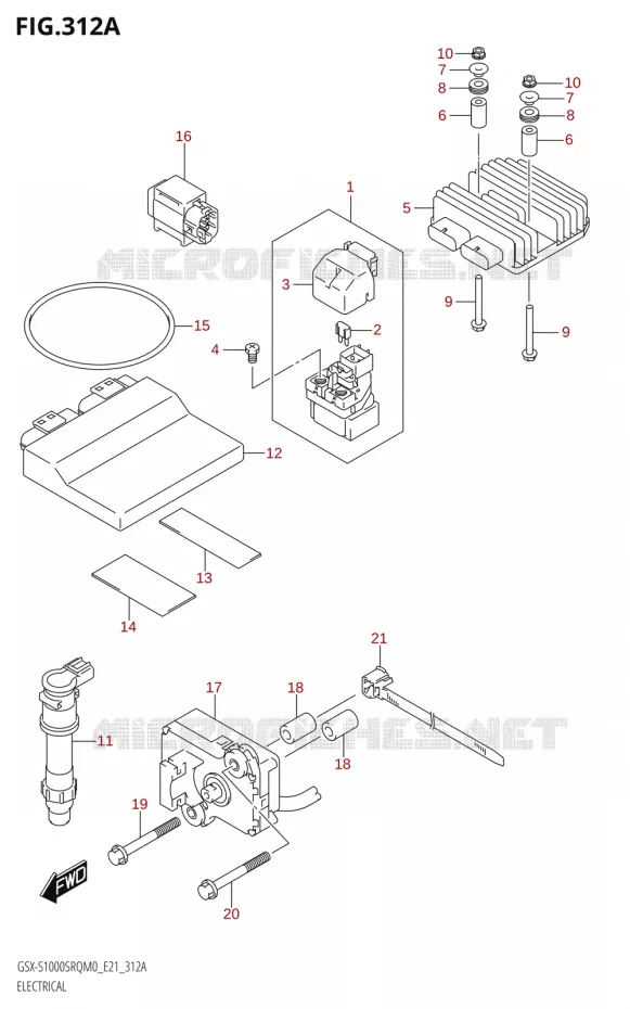 ELEKTRISCH (GSX-S1000SRQ:E21) Suzuki MOTO 1000 KATANA 2019  GSX-S1000STQ L9 (E21)