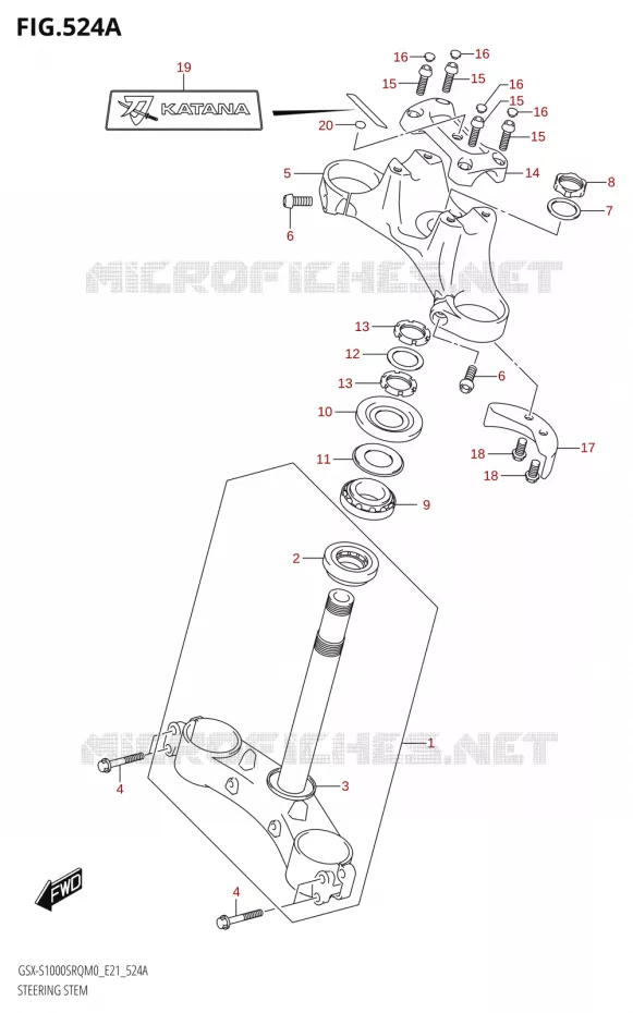STUURKOLOM Suzuki MOTO 1000 KATANA 2020  GSX-S1000STQ M0 (E21)